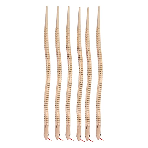 STOBOK 6 Piezas de Madera sin Terminar Serpiente de Madera Wiggly Snakes Articulado Flexible Serpiente de Juguete en Lienzo Animal Modelo Artesanías Juguetes para Artesanías