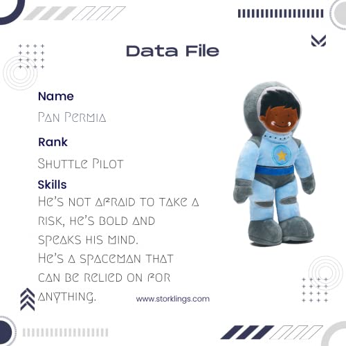 Storklings Astronauta Teddy - Peluche espacial de peluche con un traje espacial azul oscuro