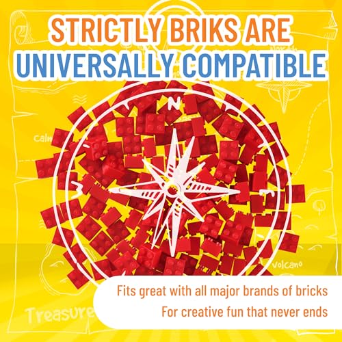Strictly Briks - Classic Bricks - Set de Ladrillos para Construir de 2 x 2-100 % Compatible con Todas Las Grandes Marcas de Ladrillos - Rojo - 144 Piezas