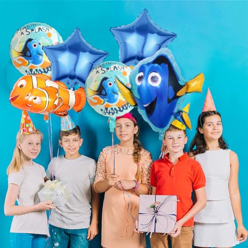 Suministros para La Fiesta, IOSCDH 6 Pcs Nemo Decoración de Cumpleaños, Kit de Decoraciones de Cumpleaños de Animales Marinos para Fiestas Fiesta Temática
