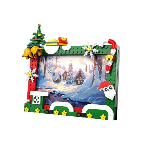 Sunspark Juego de bloques de construcción de juguete de montaje modular de Navidad, marco de fotos, edificios coleccionables, regalo creativo, compatible con Lego (207 piezas)