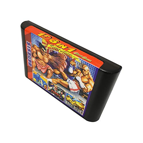 Super Juegos 196 en 1 Cartucho de Juego Genesis Sega con 196 Videojuegos Juegos de TV