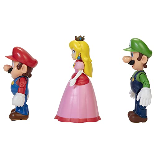 Super Mario – Diorama Multipack Reino Champiñón con 3 Figuras de 10 cm Articuladas – Las Figuras Tienen Poses Propias Clásicas del Videojuego - Juguetes para Niños 3 años