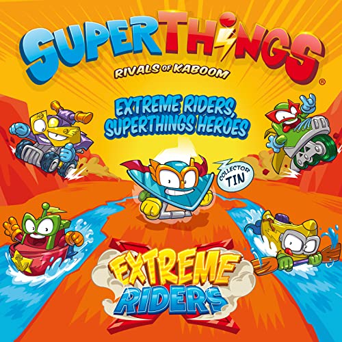 SUPERTHINGS - Tin Extreme Riders, 5 Superthings exclusivos con efecto metalizado