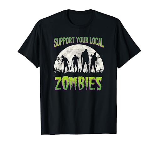Support your local zombies - Retro Halloween Zombie Camiseta