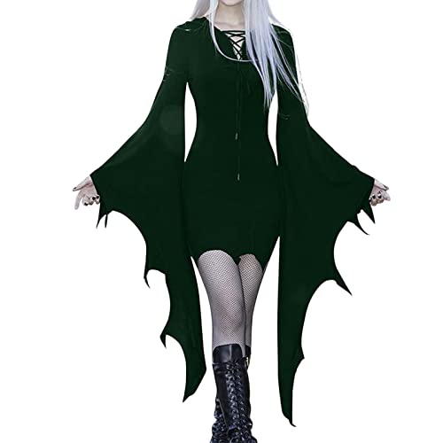 Surttan Traje Bruja Mujer Vestido Medieval para Mujer Mujer de Bruja Reina Disfraz de Fiesta Vestido de Reina renacentista Bruja de Mujer Gotico Palacio Halloween