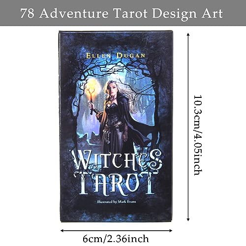 SWZY Witches Tarot Oracle,Baraja Vintage Tarot Deck,Tarot para Principiantes, Baraja de 78 Cartas de Tarot Witches de Patrones Coloridos Juego de Cartas Adulto Juego de Mesa Interactivo en Inglés