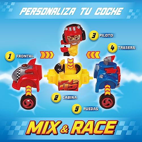 T-Racers Serie Light Speed – Coche y piloto Sorpresa Coleccionable. Coche Desmontable por Partes y con Piezas Intercambiables