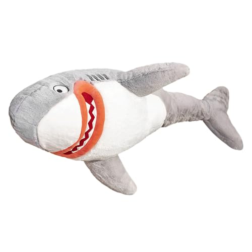 Teeltiao Tiburón Relleno - Cojín de tiburón Suave, Almohada de tiburón, Regalo de muñeca para niños | Los Animales de la Materia del tiburón de la Felpa juegan rechonchos Respirables