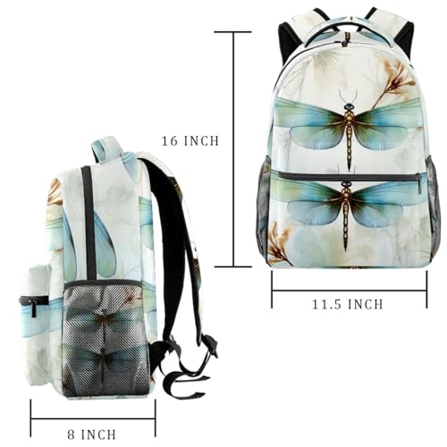 Ten éxito con estilo con nuestra hermosa mochila escolar con patrón de libélula. Eleva tu educación con la moda, multicolor