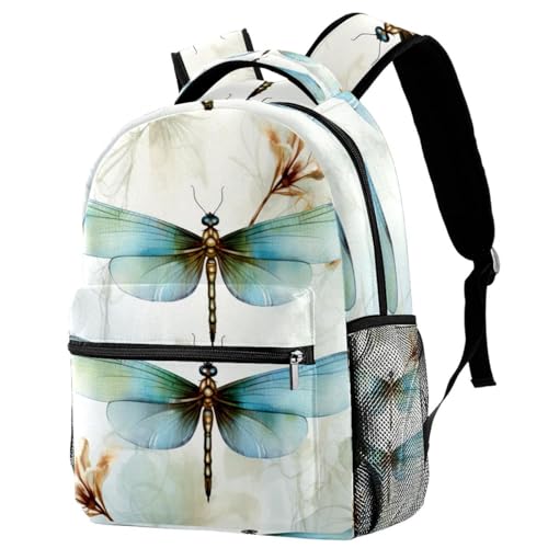 Ten éxito con estilo con nuestra hermosa mochila escolar con patrón de libélula. Eleva tu educación con la moda, multicolor