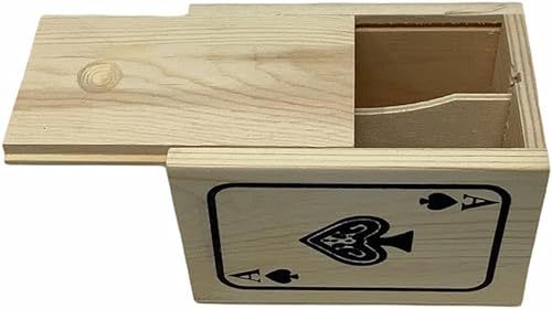 Terryshop74 Caja de naipes de madera caja para guardar 2 barajas de cartas francesas napolitanas escala 40 burraco poke