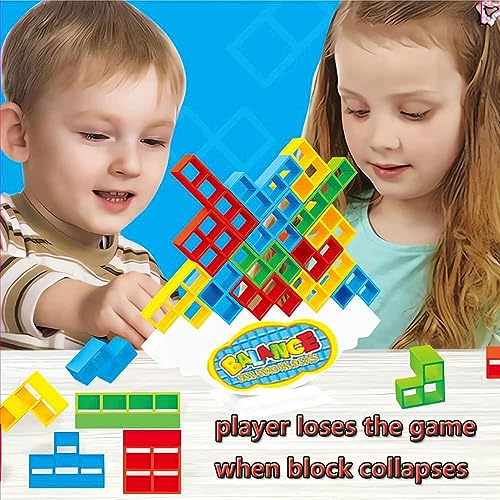 Tetra Tower Balance Blocks, Tetris Tower,Tower Balance Blocks,Juguetes educativos, Tetris Balance Toy Tower para niños niñas de 3 4 5 6 7 8 9 años