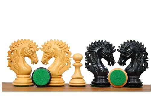 The Camelot Series - Piezas de ajedrez de lujo en madera de ébano, piezas de triple peso con 2 reinas adicionales