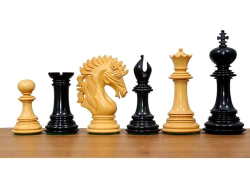 The Camelot Series - Piezas de ajedrez de lujo en madera de ébano, piezas de triple peso con 2 reinas adicionales