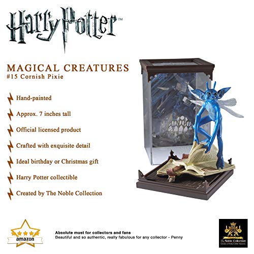 The Noble Collection - Magical Criatures Cornish Pixie - Criatura mágica Pintada a Mano #15 - Figura Coleccionable de Juguetes de Harry Potter con Licencia Oficial - para niños y Adultos