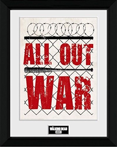The Walking Dead - All Out War - Oficial COLECCIONISTAS Póster Con Marco (poster) - Blanco, 13.5x17.5