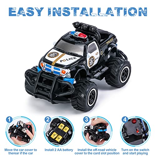 Thedttoy Juguete para niños 2 años, coche teledirigido a partir de 2 3 años, juguete infantil Monstertruck Buggy RC con mando a distancia, regalo de cumpleaños para niños niñas 2 3 4 5 6+ años (Negro)