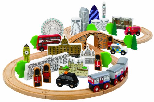 Tidlo Wooden City of London Figure of Eight Train Set