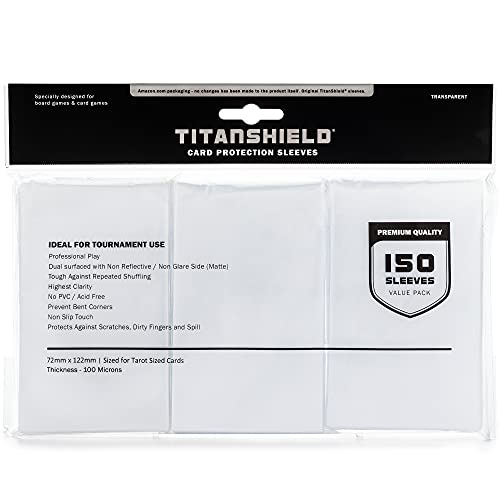 TitanShield (150 mangas) transparente Tarot Tamaño Tarjetas Mangas 70x120mm