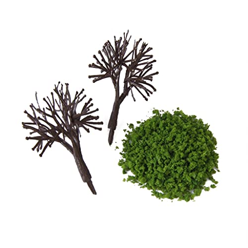 Tiuimk Modelo de fichas de follaje en miniatura para bricolaje, paquete de 20 g (verde claro) para árboles y dioramas modelo