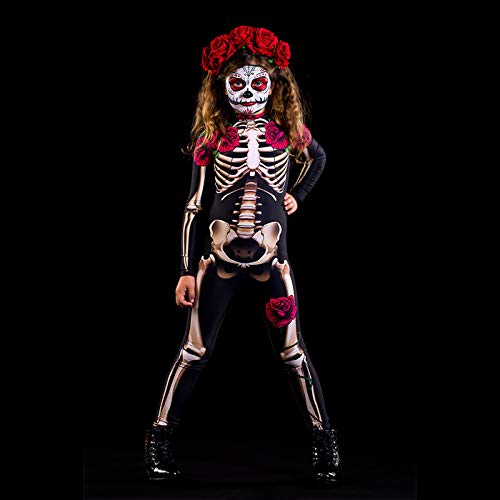TMOYJPX Mono Halloween Mujer Gracioso, Cosplay Ropa para Adultos Mono Mujer Fiesta Elegante, Mono Ceremonia (Negro~na, 10-11 años)