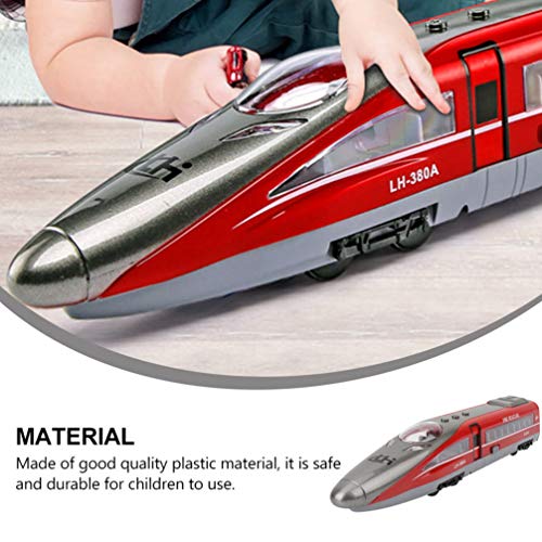 Tomaibaby Simulado de alta velocidad tren tren modelo juguetes con tren de inercia modelo de plástico juguete de tren alto tire hacia atrás juguetes