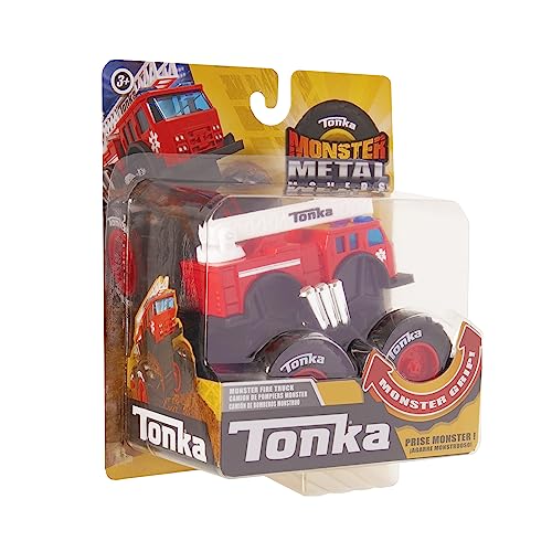 Tonka 6156 Monster Metal Movers Fire Truck, Workable Die-Cast Trucks for Boys and Girls, 3' Kids Emergency Toys, Monster Vehicle Toys for Creative Play, Toy Trucks for Children Aged 3 +