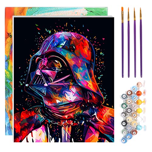 TONZOM Pintura por Números 40 cm x 50 cm Lienzo Pintar por Numeros para Adultos y Niños Soldado de Star Wars A con Marco de Madera