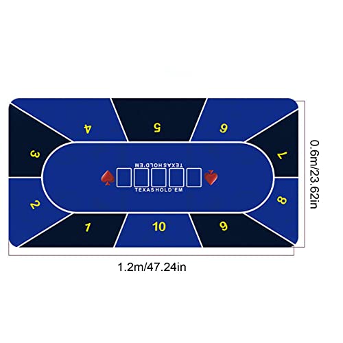 TOWN mesa póquer – Alfombrilla juego portátil – Tablero mesa para juego cartas póquer Holdem – Alfombra póquer goma antideslizante impermeable y enrollable