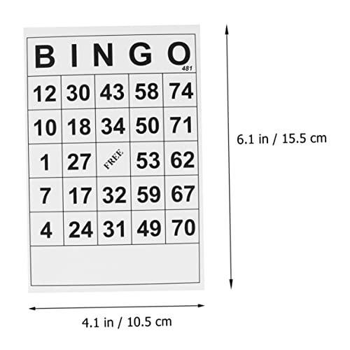 TOYANDONA 240 Piezas Cartones De Bingo Tarjetas De Bingo Divertidas Juego De Fiesta del Hogar Tarjetas De Bingo Gratis Tablero De Bingo Papel Niño Blanco Adulto Tarjeta De Número
