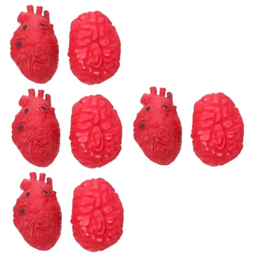 TOYANDONA 8 Piezas Apoyos del Cuerpo Ensangrentado Órgano Humano Falso Cerebro Corazón Artificial Corazón Falso Malditos Organos Humanos Falsos Maniquíes Vinilo Vestir En Forma De Corazon