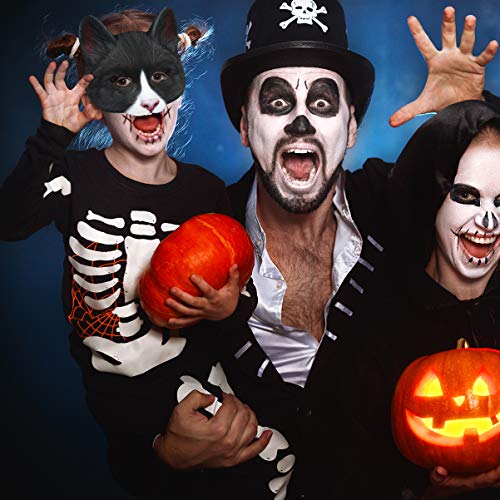 TOYANDONA Halloween Máscaras de animales de miedo de media máscara de sangre cubierta de cara de gato máscara de terror, accesorios de cosplay para casa embrujada decoración para la fiesta de