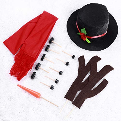 TOYANDONA Kit de muñeco de nieve, kit de decoración de muñeco de nieve, 15 piezas de muñeco de nieve para hacer accesorios de construcción para niños