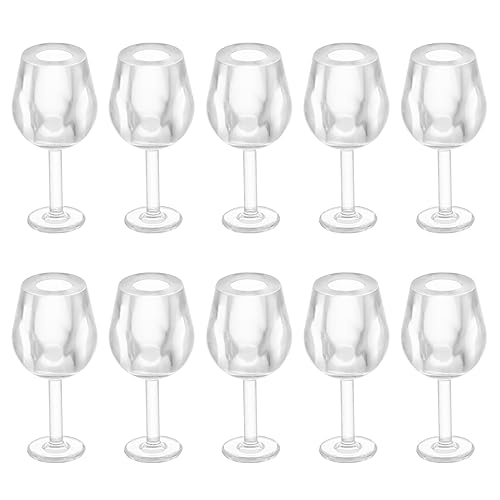 Toyvian 10 Copas De Vino En Miniatura para Casa De Muñecas 1: 12 Copas De Vino para Casa De Muñecas Copas De Vino Pequeñas Accesorios De Cocina para Casa De Muñecas Mini Copas De Vino