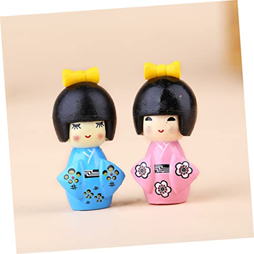 Toyvian 12 Piezas De Adornos De Muñeca Kimono Llavero Femenino Estantería De Casa De Muñecas Artesanías De Resina Kimono Japonés Figura De Muñeca De Geisha En Miniatura Chicas De Kimono