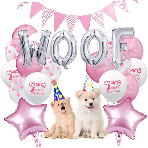 Toyvian 3 Piezas Suministros De Mascotas Suministros De Fiesta De Cumpleaños Para Perros Decoración De Fiesta De Perro Globos De Perro Guau Combinación Carta