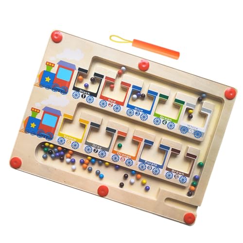 Toyvian Tablero Magnético De Laberinto De Colores Y Números Montessori De Madera Habilidades Motoras Finas Juguetes para Niños De 2 A 3 Años Actividades De Aprendizaje Preescolar Aula