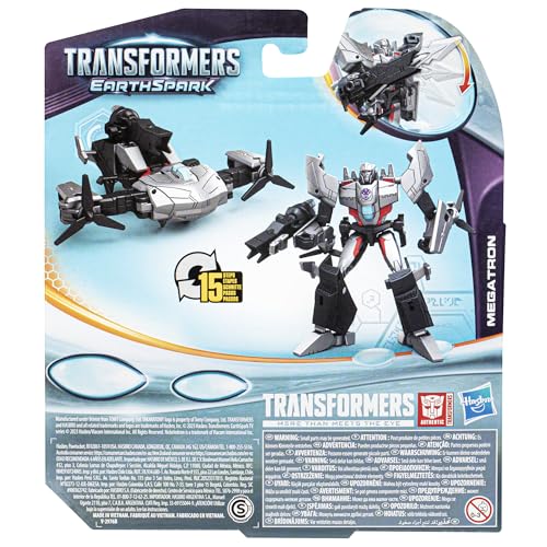 Transformers EarthSpark Warrior Class Megatron - Figura de acción de 12,5 cm para niños a Partir de 6