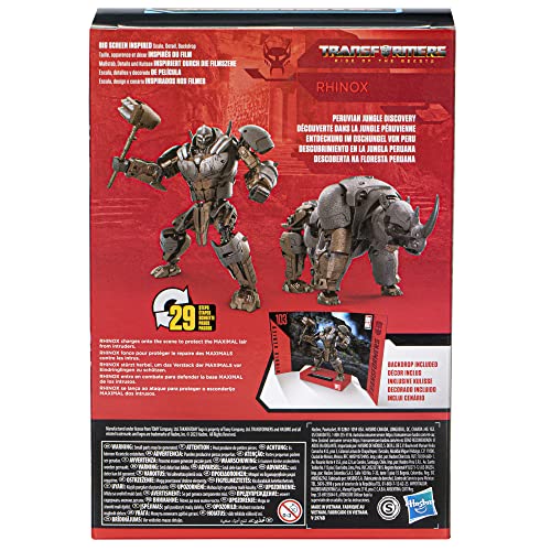 Transformers Studio Series Voyager Class 103 Rhinox - Figura de acción del Ascenso de Las Bestias (16,5 cm)