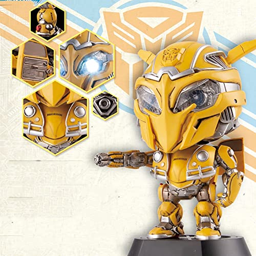 Transformers toy Q versión Optimus Prime robot/Bumblebee robot, el primer robot con cabeza temblorosa, modelo de juguete de caja ciega manual, adecuado for niños y niñas de 5, 6, 7, 8, 9, 10, 11 y 12