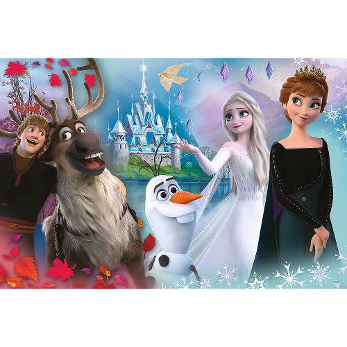 Trefl Junior - Frozen, Es Divertido en el Mundo de Anna y Elsa - Puzzle 104 XL Super Shape - Formas Locas, Piezas Grandes, Colores con Personajes de Cuentos de Hadas Kraina Lodu, a Partir de 5 años