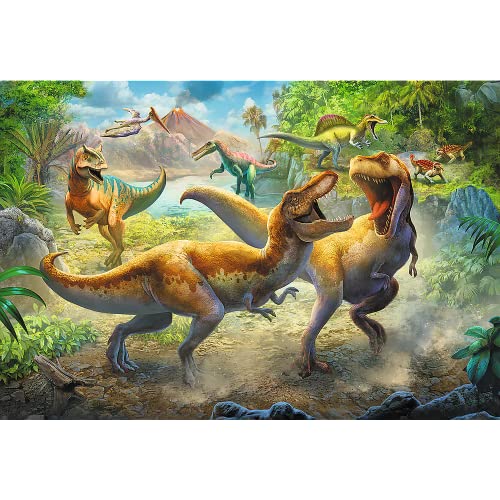 Trefl-Kampf gegen Tyrannosaurier de 160 Piezas, para niños a Partir de 5 años Puzzle, Color Lucha contra tiranosaurios