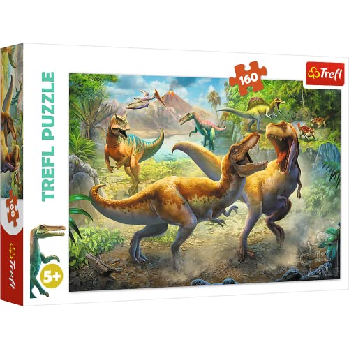 Trefl-Kampf gegen Tyrannosaurier de 160 Piezas, para niños a Partir de 5 años Puzzle, Color Lucha contra tiranosaurios