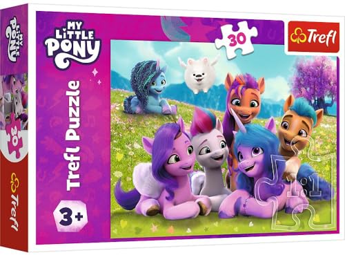 Trefl My Little Pony, Tus Amigos Ponis 30 Piezas-Puzle de Colores con los Personajes de la Serie Infantil, Entretenimiento Creativo, Juego para niños a Partir de 3 años, Multicolor (18299)