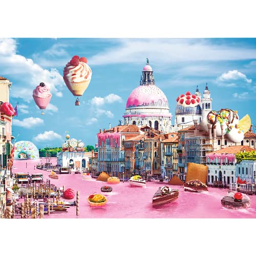 Trefl-Süßigkeiten in Venedig 1000 Piezas, Ciudad Graciosa, Adultos y niños a Partir de 12 años Puzzle, Color Dulces en Venecia