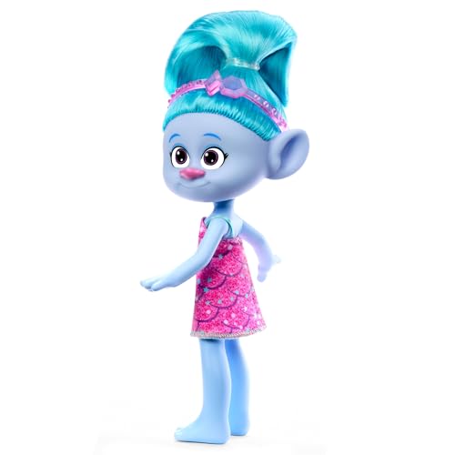 Trolls 3 Todos Juntos Muñeca Chenille con pelo azul, inspirada en la película, juguete +3 años (Mattel HNF15)
