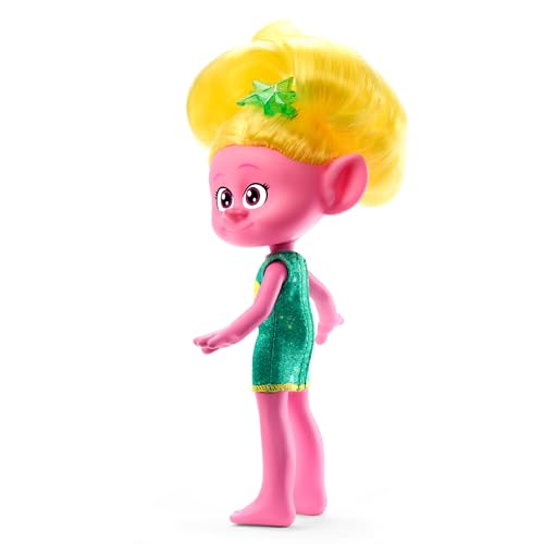 Trolls 3 Todos Juntos Muñeca Viva, creadora de tendencias, Ropa intercambiable, Pelo amarillo, accesorio para pelo inspirada en la película, juguete +3 años (Mattel HNF14)