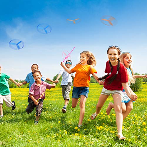 Twisty Pull String Platillos voladores Spinning Flying Disc Helicopteros Juguete Juguetes educativos para niños Estilo Aleatorio, Color Aleatorio (10 Piezas)