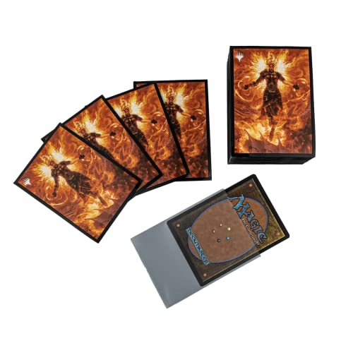 Ultra PRO - March of The Machine 100ct Deck Protector Sleeves ft. Chandra, Hope’s Beacon for Magic: The Gathering, Protect & Store Collectible Trading Cards & Gaming Cards, Prevent Card Damage